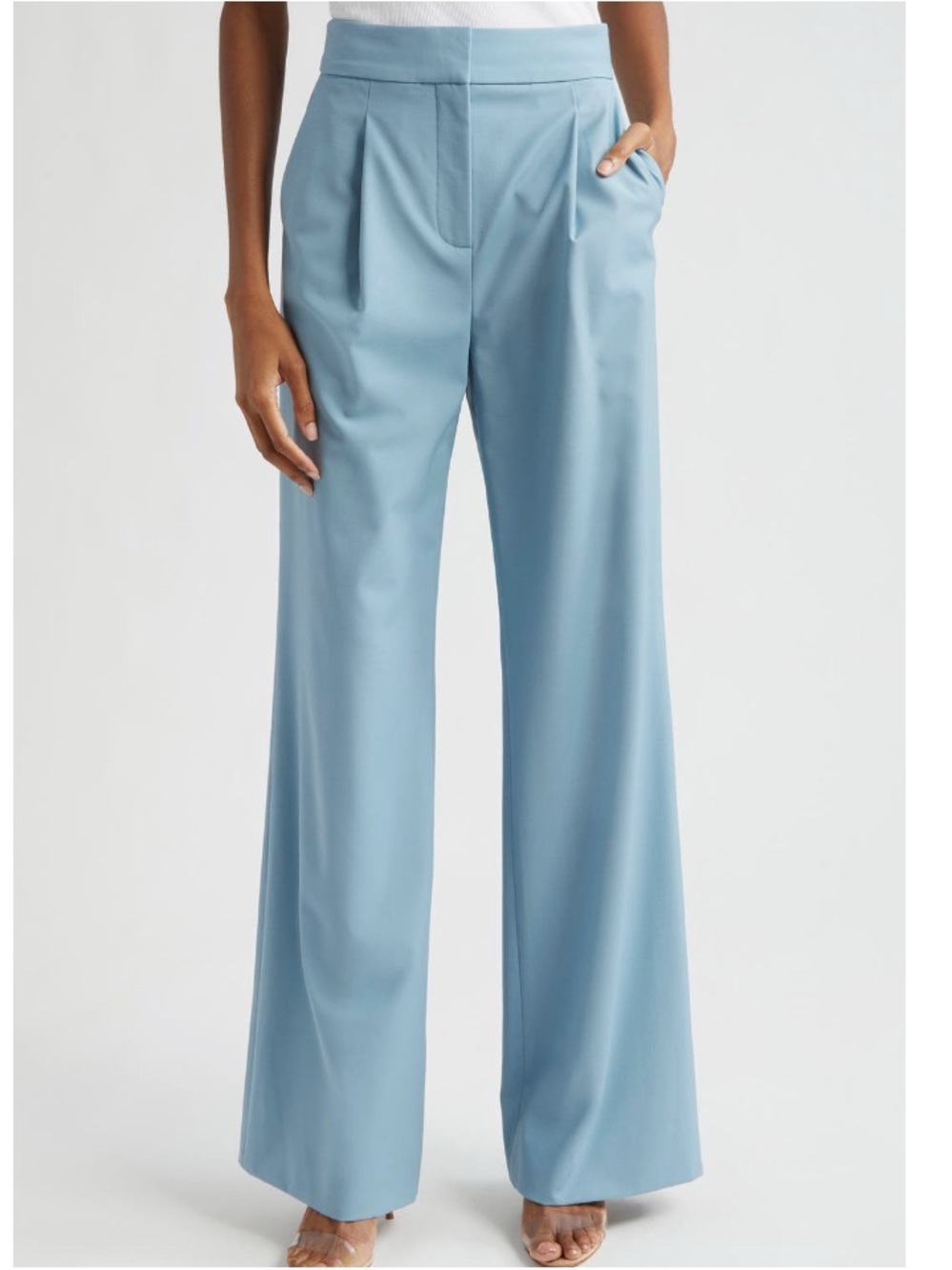 Veronica Beard Robinne Stretch Virgin Wool Blend Pants Sea Glass Blue Size 2
